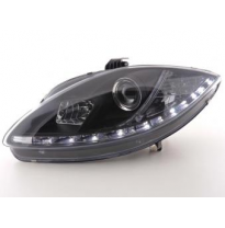Faros Delanteros Luz Diurna Set Seat Leon Modelo 1p / Altea/Toledo Modelo 5p  05- Negro Fk Automotive
