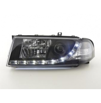 Faros Delanteros Luz Diurna Set Skoda Octavia Modelo 1u  01-04 Negro Fk Automotive