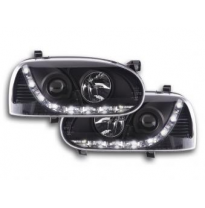 Faros Delanteros Luz Diurna Set Vw Golf 3 Modelo 1hxo 1exo  91-97 Negro Fk Automotive