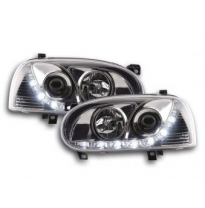Faros Delanteros Luz Diurna Set Luz Diurna Vw Golf 3  91-97 Cromado Fk Automotive