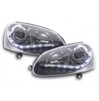 Faros Delanteros Luz Diurna Set Vw Golf 5 Modelo 1k  03-08 Negro Fk Automotive