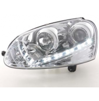 Faros Delanteros Luz Diurna Set Vw Golf 5  03-08, Cromado Fk Automotive