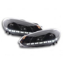 Faros Delanteros Luz Diurna Set Luz Diurna Vw Golf 6 Modelo 1k  08- Negro Fk Automotive