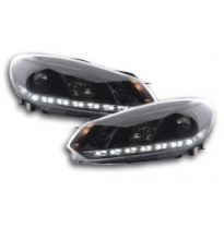 Faros Delanteros Luz Diurna Set Luz Diurna Vw Golf 6 Modelo 1k  08- Negro Fk Automotive