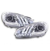 Faros Delanteros Luz Diurna Set Vw Golf 6  08- Cromado Fk Automotive