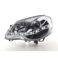 Faros Delanteros Luz Diurna Set Luz Diurna Vw Polo 4 9n3 Cromado Fk Automotive