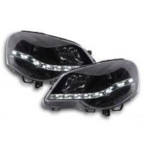 Faros Delanteros Luz Diurna Set Luz Diurna Vw Polo 4 9n3 Negro Fk Automotive