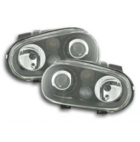 Faros Delanteros Set Angel Eyes Vw Golf 4 Modelo 1j  98-03 Negro Fk Automotive