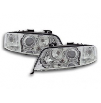 Faros Delanteros Angel Eyes Set  Audi A6 Modelo 4b  99-00 Cromado Fk Automotive