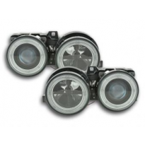 Faros Delanteros Angel Eyes Set  Bmw Serie 3 Modelo E30 2/4 Ptas.  87-91 Negro Fk Automotive