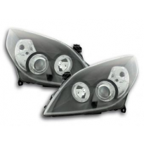 Faros Delanteros Angel Eyes Set  Opel Vectra Modelo C  05-08 Negro Fk Automotive