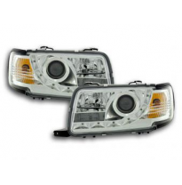 Faros Delanteros Luz Diurna Set Audi 80 Modelo B4  91-94 Cromado Fk Automotive