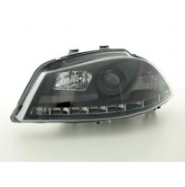 Faros Delanteros Luz Diurna Set Seat Ibiza Modelo 6l  03-08 Negro Fk Automotive