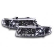 Faros Delanteros Luz Diurna Set Seat Leon Modelo 1m  99-05 Cromado Fk Automotive