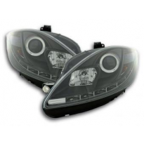 Faros Delanteros Luz Diurna Set Seat Leon 1p  09- Negro Fk Automotive