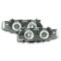Faros Delanteros Set Angel Eyes Bmw Serie 7 Modelo E38  97-02 Negro Fk Automotive