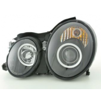 Faros Delanteros Set Angel Eyes Mercedes Clk Modelo W208  98-02 Negro Fk Automotive