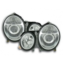Faros Delanteros Set Angel Eyes Mercedes Benz Clase E Modelo W210 Cromado Fk Automotive