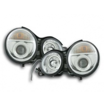 Faros Delanteros Set Angel Eyes Mercedes Clase E Modelo W210  95-98 Cromado Fk Automotive