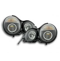 Faros Delanteros Set Angel Eyes Mercedes Clase E Modelo W210  95-98 Negro Fk Automotive