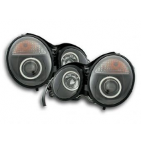 Faros Delanteros Set Angel Eyes Mercedes Clase E Modelo W210  95-98 Negro Fk Automotive
