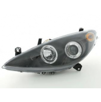 Faros Delanteros Set Angel Eyes Peugeot 307  01-06 Negro Fk Automotive
