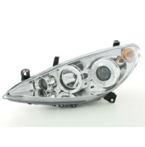 Faros Delanteros Set Angel Eyes Peugeot 307  01-06 Cromado Fk Automotive