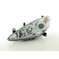 Faros Delanteros Set Angel Eyes Peugeot 307  01-06 Cromado Fk Automotive