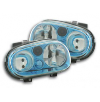 Faros Delanteros Set Angel Eyes Vw Golf 4 Modelo 1j  98-03 Azul Fk Automotive