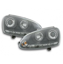 Faros Delanteros Set Angel Eyes Vw Golf 5 Modelo 1k  03-08 Negro Fk Automotive