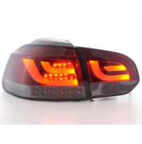 Pilotos Led Juego Vw Golf 6 Typ 1k Bj. 2008-2012 Rojo/Negro Con Led Intermitente  Fk Automotive
