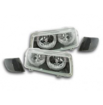 Faros Delanteros Angel Eyes Set  Vw Passat Modelo 35i  93-96 Negro Fk Automotive