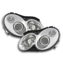 Faros Delanteros Set Angel Eyes Mercedes-Benz Clk Modelo W209, Cromado Fk Automotive