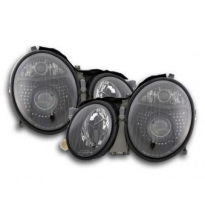 Faros Delanteros Set Angel Eyes Mercedes-Benz Clk Modelo W208, Negro Fk Automotive
