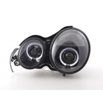 Faros Delanteros Set Angel Eyes Mercedes Clase E Modelo W210  95-98 Negro Fk Automotive