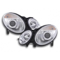 Faros Delanteros Set Angel Eyes Mercedes-Benz Clase E Modelo W211  02-06, Cromado Fk Automotive