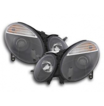 Faros Delanteros Set Angel Eyes Mercedes-Benz Clase E Modelo W211  02-06, Negro Fk Automotive