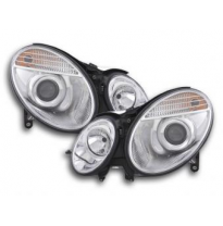 Faros Delanteros Set Angel Eyes Mercedes-Benz Clase E Modelo W211  06-08, Cromado Fk Automotive