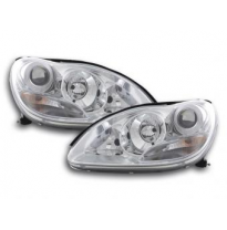Faros Delanteros Set Angel Eyes Mercedes-Benz Clase S Modelo W220  02-05, Cromado Fk Automotive