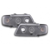 Faros Delanteros Set Angel Eyes Audi A3 Modelo 8l  96-00 Negro Fk Automotive