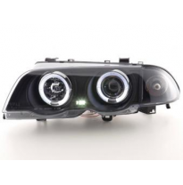 Faros Delanteros Set Angel Eyes Bmw Serie 3 Sedan Modelo E46  98-01 Negro Fk Automotive