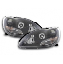 Faros Delanteros Set Angel Eyes Mercedes-Benz Clase S Modelo W220  98-01, Negro Fk Automotive