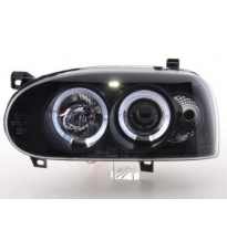 Faros Delanteros Set Angel Eyes Vw Golf 3 Modelo 1hxo 1 Exo  91-97 Negro Fk Automotive