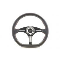 Volante Deportivo Universal Carbon Schwarz/Rot