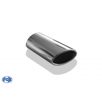 Cola de escape para soldar 38 - left 106x71 mm / lenght: 200 mm - oval slant to the left side / laterally rolled / without absor