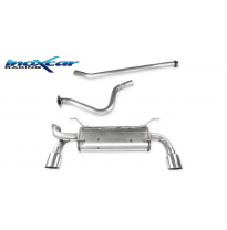 Tubo central directo + Escape trasero 1X100 RACING Salida Izq. + Dcha. Ø 63 SUBARU BRZ 2.0 (200CV) 2012-- SIN homologacion Inoxc