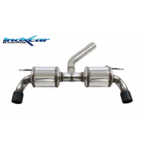 Escape trasero con dos silenciadores DUPLEX 1X90 X-RACE BLACK MATT BMW F21 serie 1 120i 2.0T (184cv) 2016-- Ø70 Inoxcar SIN HOMO