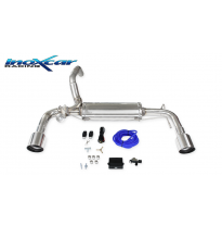 Escape trasero deportivo 1X100 RACING Salida Izq. + Dcha. + Válvula con kit de vacío + mando a distancia ABARTH 500 1.4 T-JE