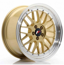LLANTA JR Wheels JR23 17x8 ET35 5x100 Gold w/Machined Lip JAPAN RACING