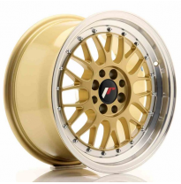 LLANTA JR Wheels JR23 16x8 ET20 4x100/108 Gold w/Machined Lip JAPAN RACING